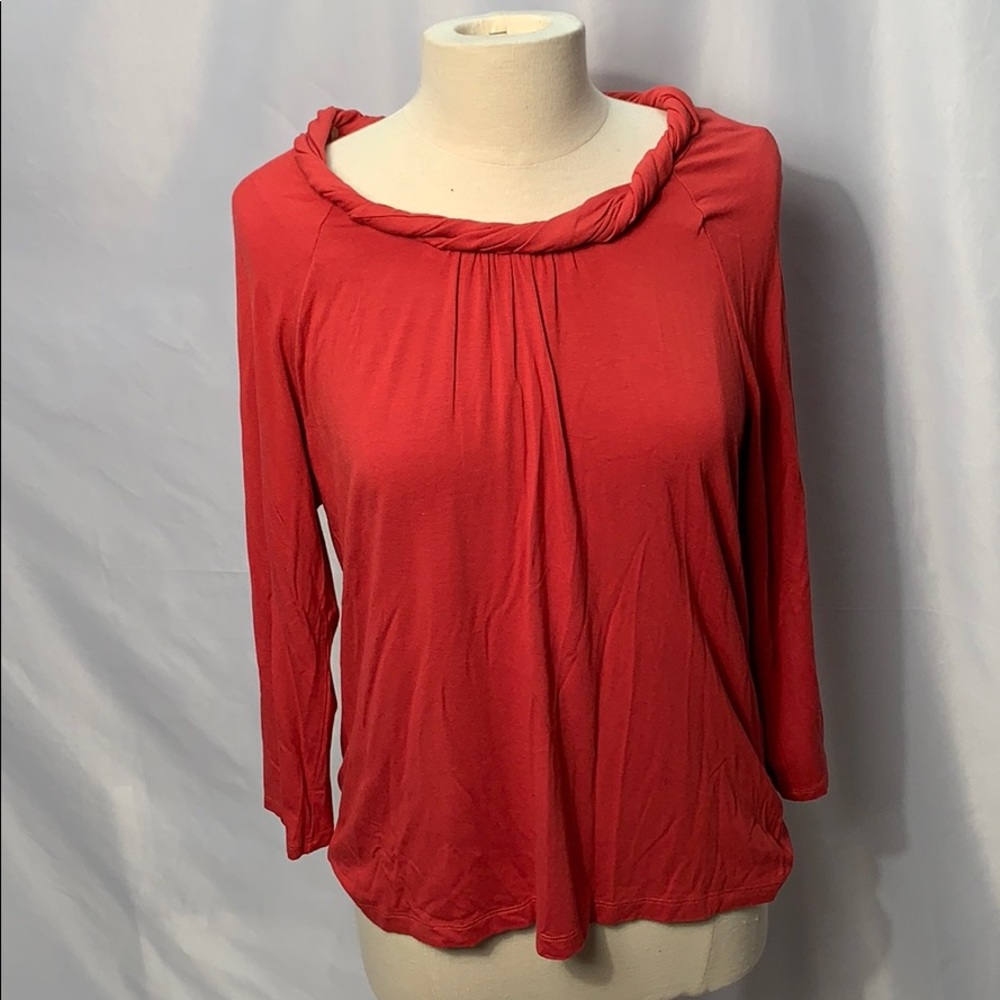 AK Anne Klein Reddish Rust Colored Long Sleeve